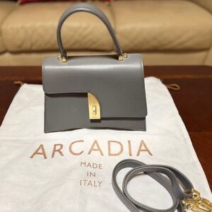 Arcadia Arco Small Satchel - Lead Grey